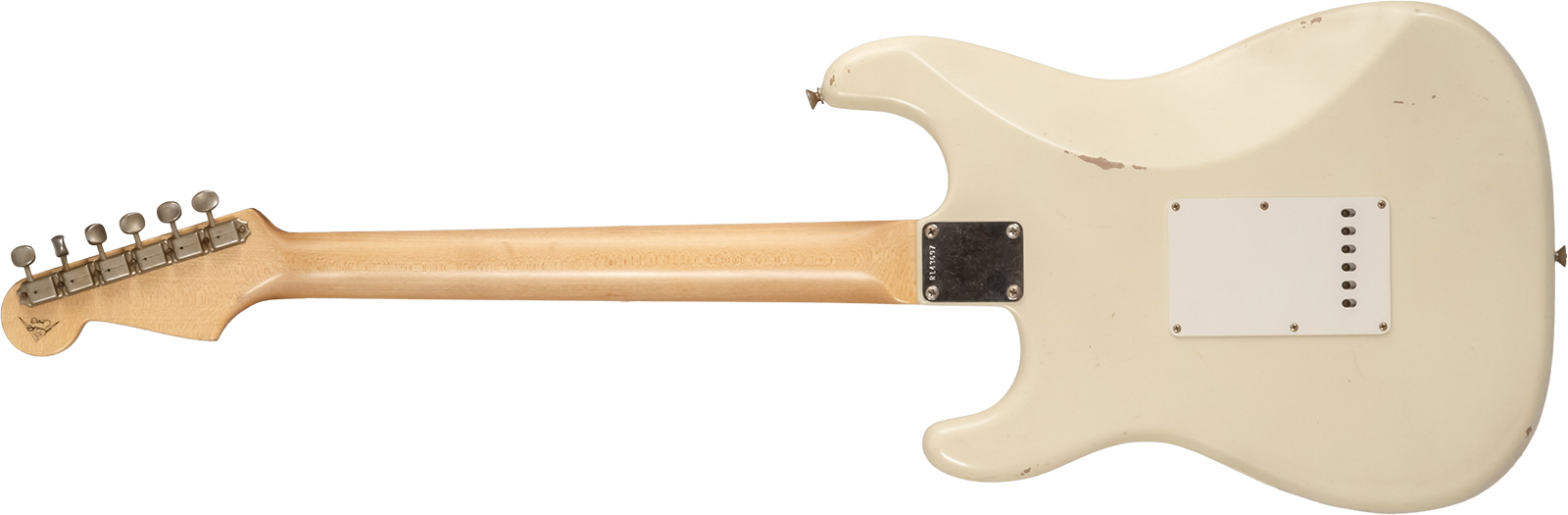 Fender Custom Shop Strat 1959 Masterbuilt D.brown 3s Trem Rw #r143697 - Journeyman Relic Vintage White - Elektrische gitaar in Str-vorm - Variation 1