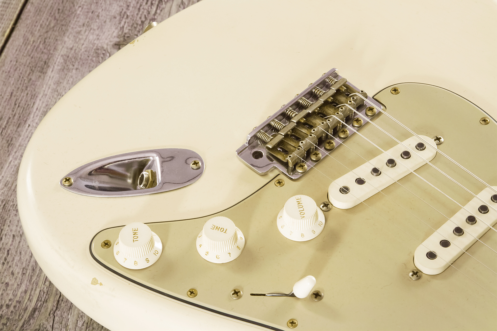 Fender Custom Shop Strat 1959 Masterbuilt D.brown 3s Trem Rw #r143697 - Journeyman Relic Vintage White - Elektrische gitaar in Str-vorm - Variation 4
