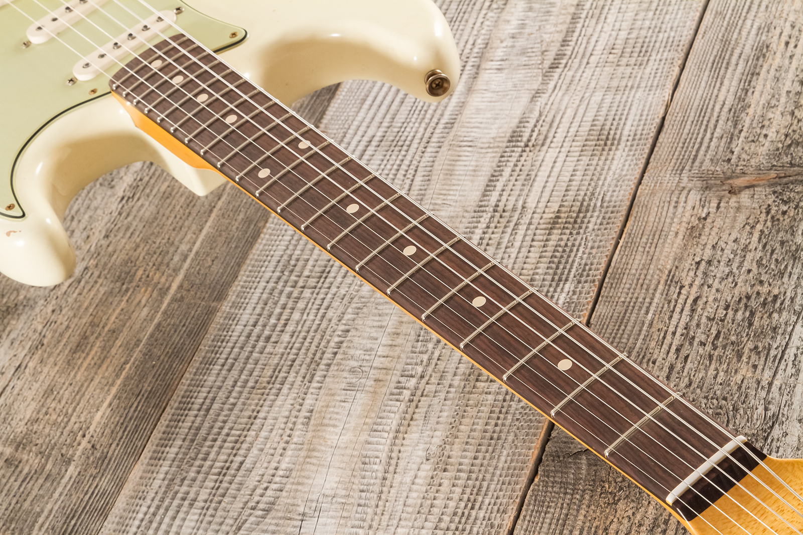 Fender Custom Shop Strat 1959 Masterbuilt D.brown 3s Trem Rw #r143697 - Journeyman Relic Vintage White - Elektrische gitaar in Str-vorm - Variation 6