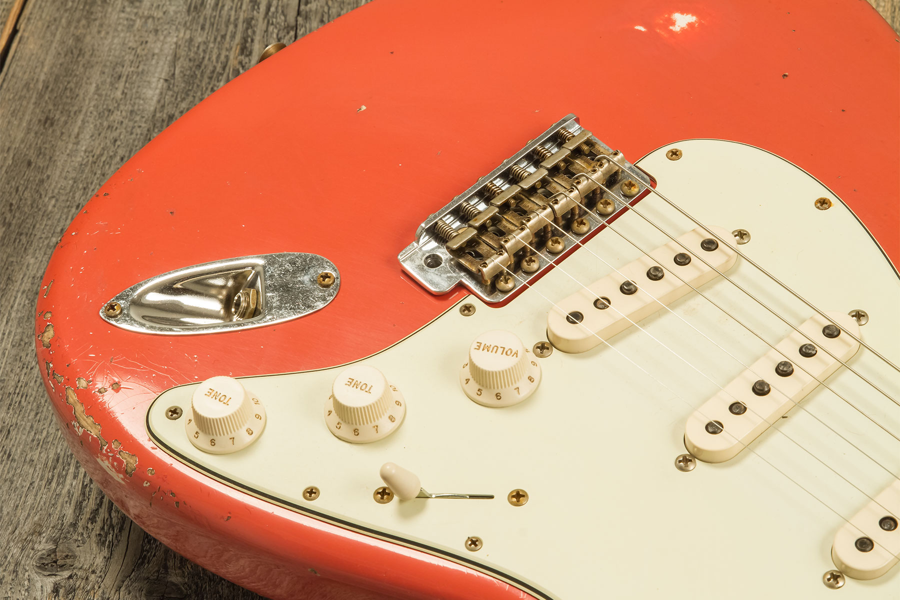 Fender Custom Shop Strat 1959 Trem Rw #r133789 - Relic Tahitian Coral - Elektrische gitaar in Str-vorm - Variation 3