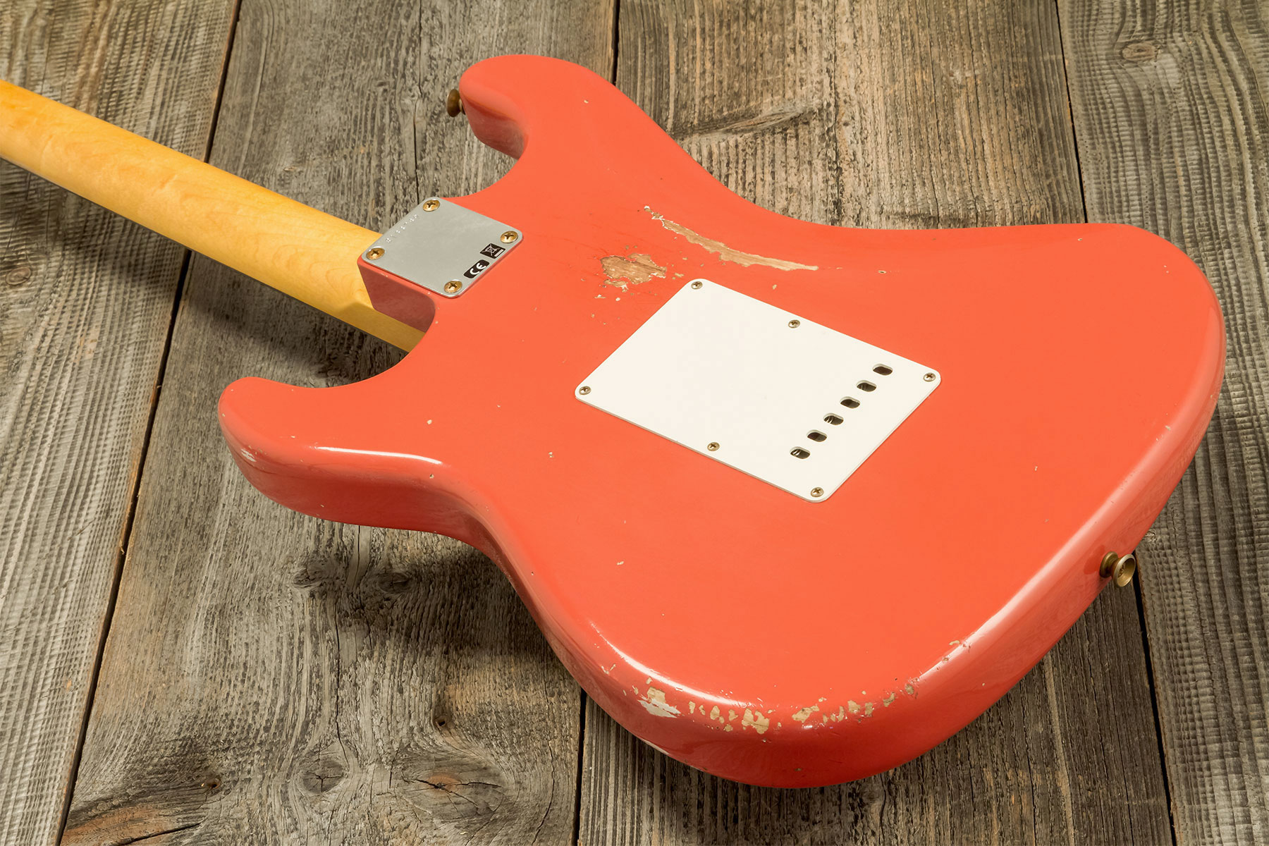 Fender Custom Shop Strat 1959 Trem Rw #r133789 - Relic Tahitian Coral - Elektrische gitaar in Str-vorm - Variation 6