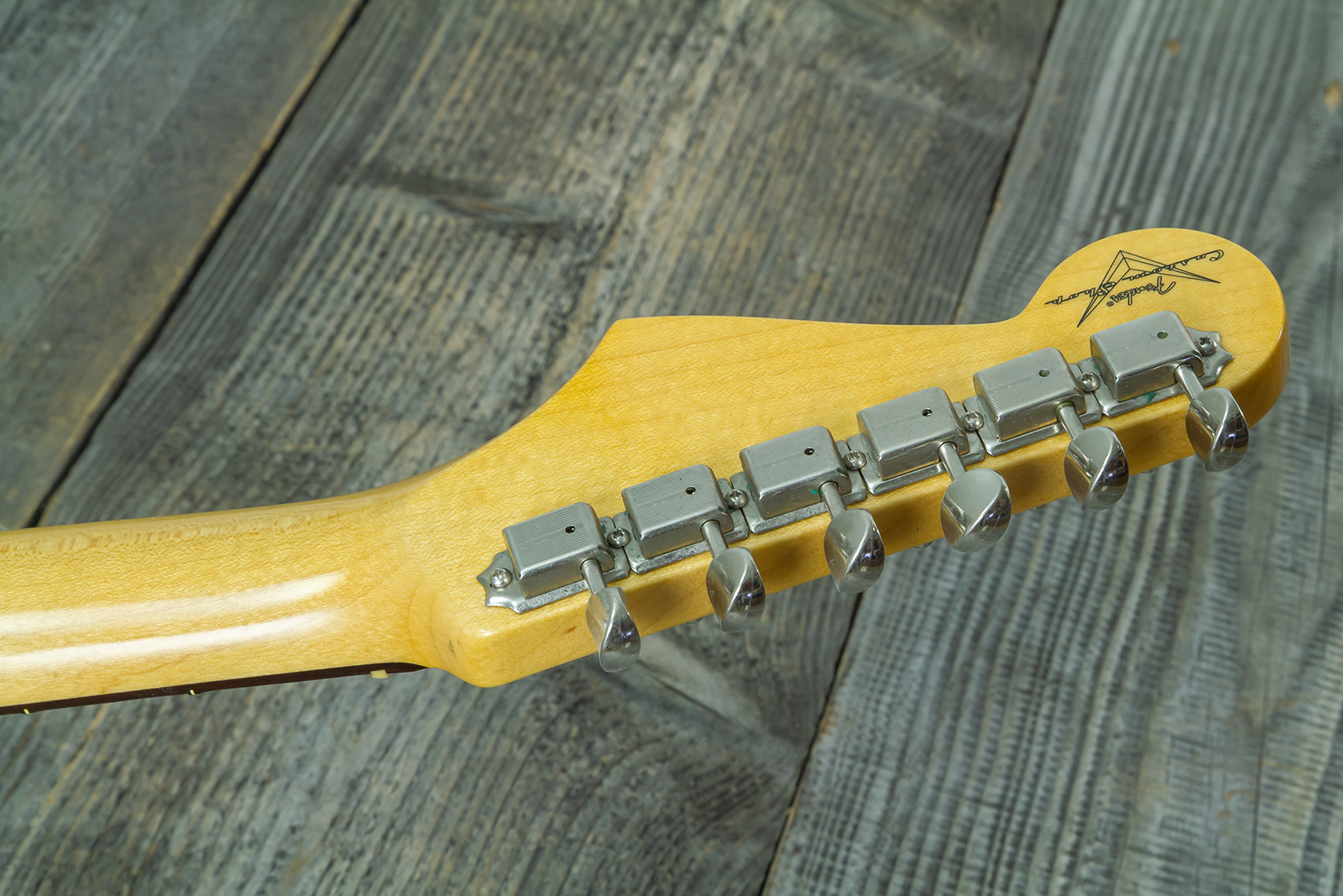 Fender Custom Shop Strat 1959 Vintage Custom 3s Trem Rw #r146975 - Time Capsule Faded Surf Green - Elektrische gitaar in Strat vorm - Variation 11
