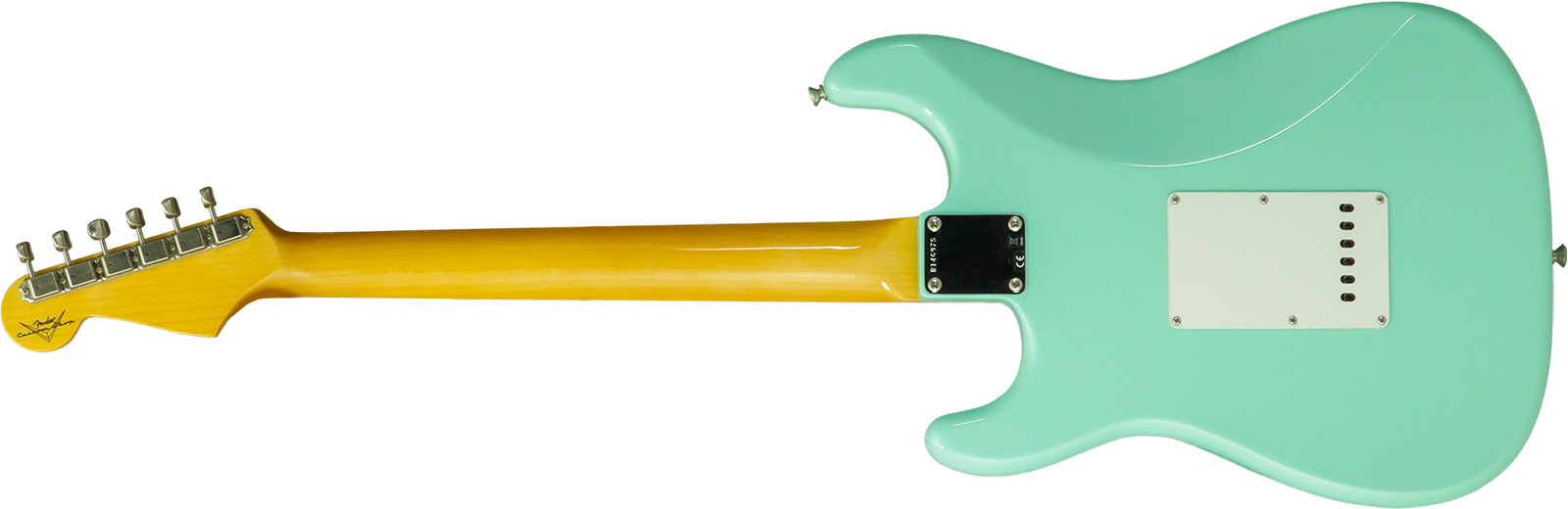 Fender Custom Shop Strat 1959 Vintage Custom 3s Trem Rw #r146975 - Time Capsule Faded Surf Green - Elektrische gitaar in Strat vorm - Variation 1