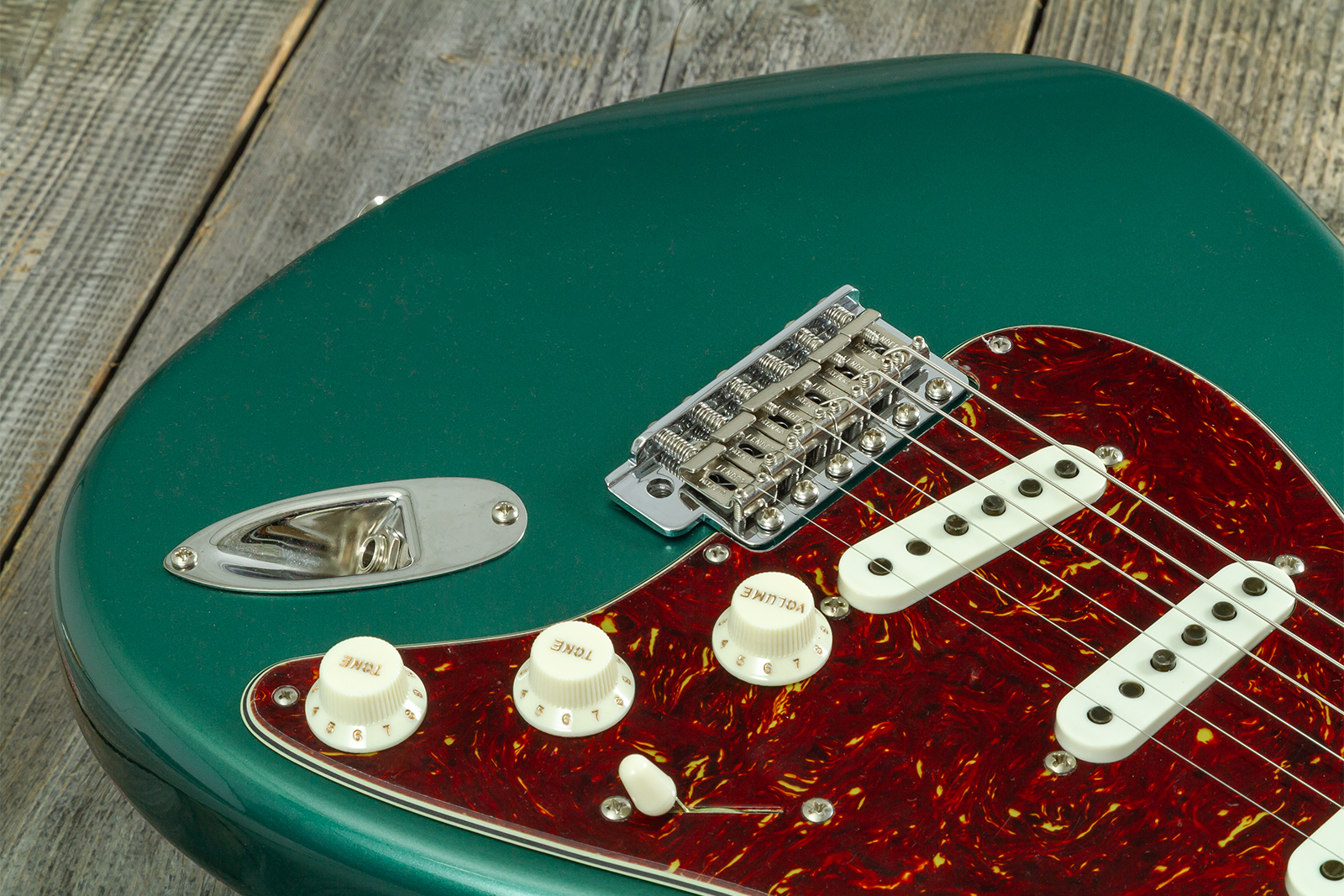 Fender Custom Shop Strat 1959 Vintage Custom 3s Trem Rw #r148541 - Time Capsule Sherwood Green Metallic - Elektrische gitaar in Strat vorm - Variation