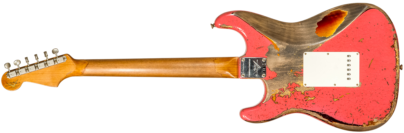 Fender Custom Shop Strat 1960/63 3s Trem Rw #cz566764 - Super Heavy Relic Fiesta Red Ov. 3-color Sunburst - Elektrische gitaar in Str-vorm - Variation