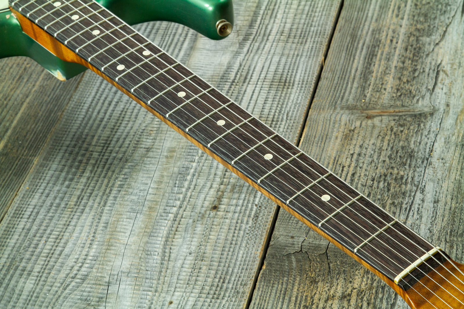 Fender Custom Shop Strat 1960/63 Mb A.macnutt 3s Trem Rw #r141359 - Relic Sherwood Green Metallic - Elektrische gitaar in Strat vorm - Variation 6