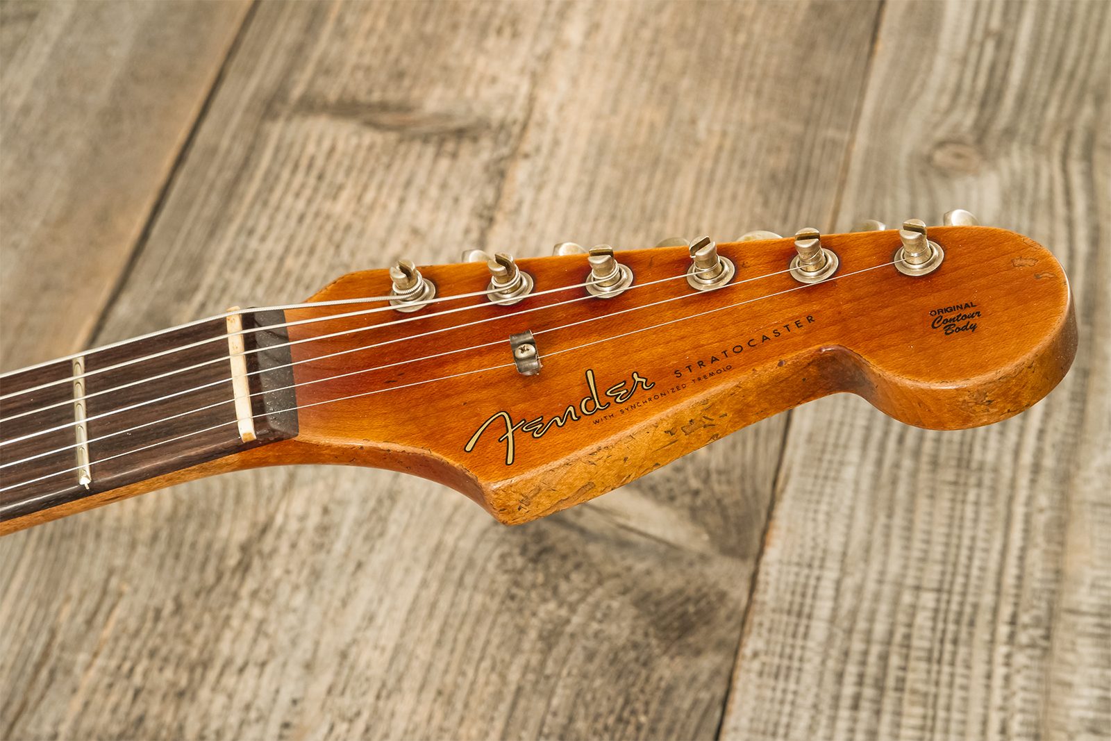 Fender Custom Shop Strat 1960 Roasted 3s Trem Rw #cz581166 - Super Heavy Relic Black O. 2-color Sunburst - Elektrische gitaar in Strat vorm - Variatio