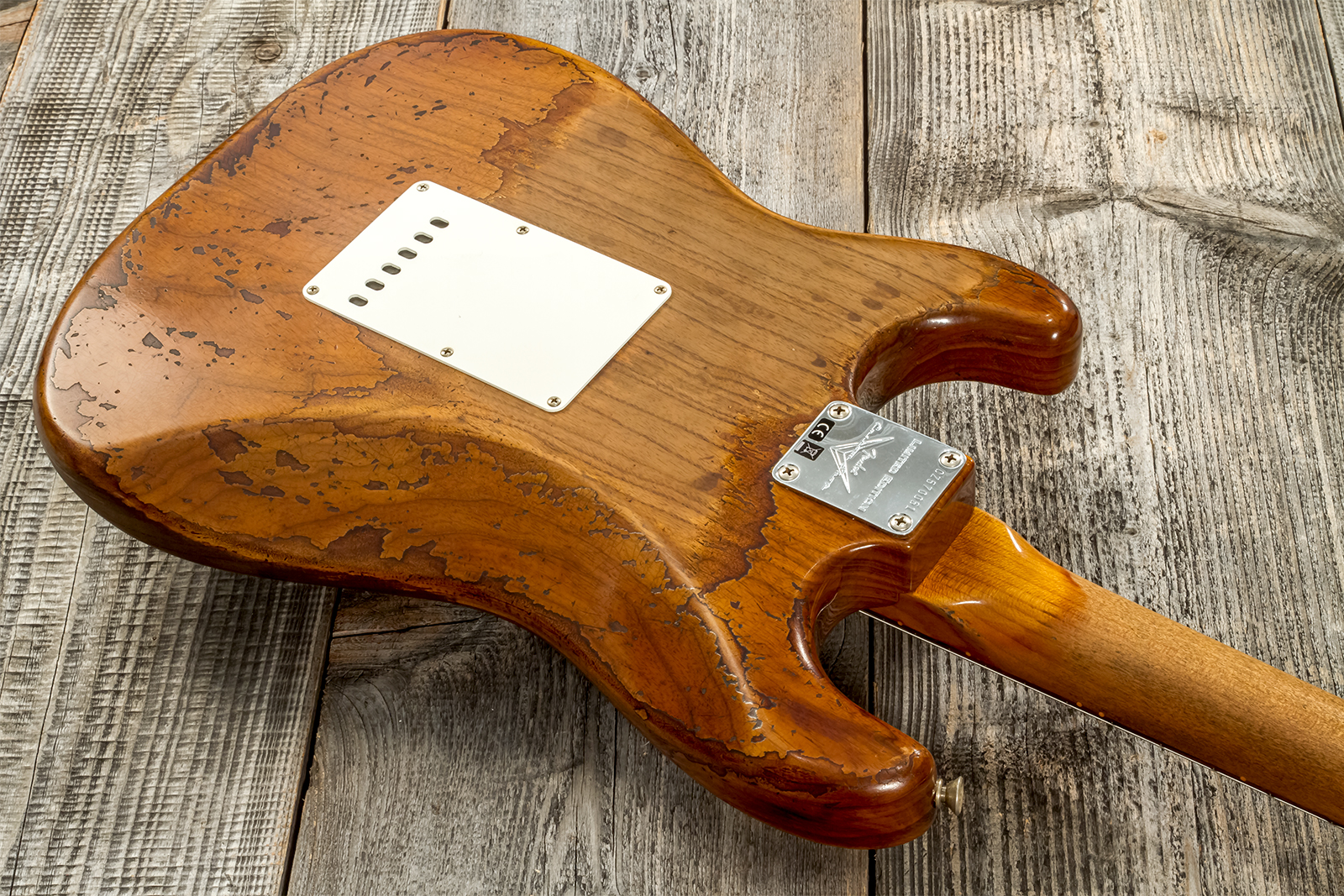 Fender Custom Shop Strat 1961 3s Trem Rw #cz570051 - Super Heavy Relic Natural - Elektrische gitaar in Str-vorm - Variation 6