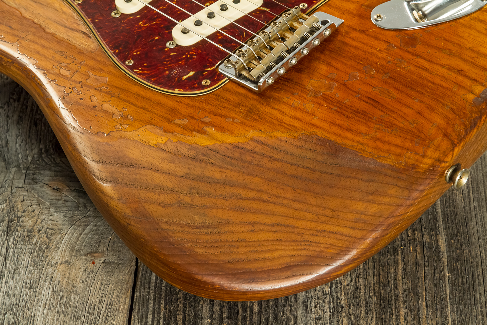 Fender Custom Shop Strat 1961 3s Trem Rw #cz570266 - Super Heavy Relic Natural - Elektrische gitaar in Str-vorm - Variation 4