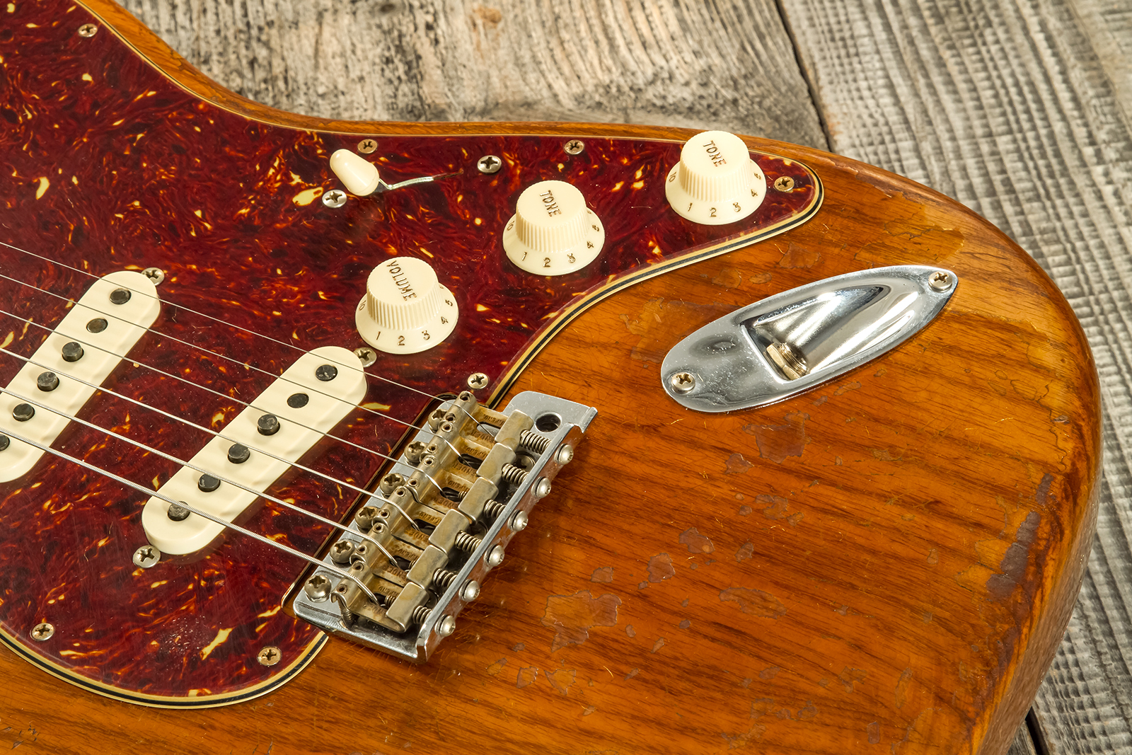 Fender Custom Shop Strat 1961 3s Trem Rw #cz570266 - Super Heavy Relic Natural - Elektrische gitaar in Str-vorm - Variation 5