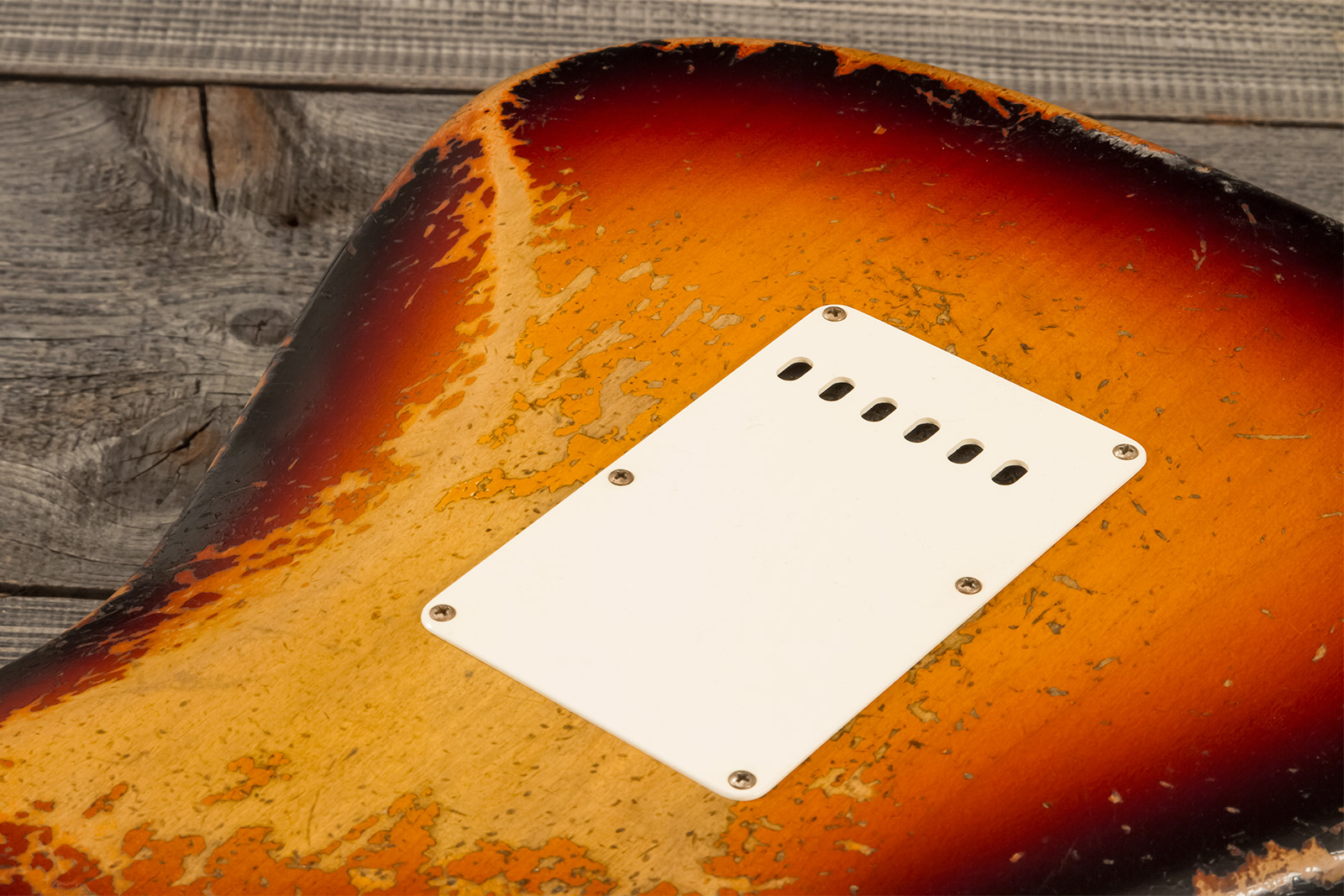 Fender Custom Shop Strat 1961 Masterbuilt D.wilson 3s Trem Rw #cz552177 - Heavy Relic 3-color Sunburst - Elektrische gitaar in Strat vorm - Variation 
