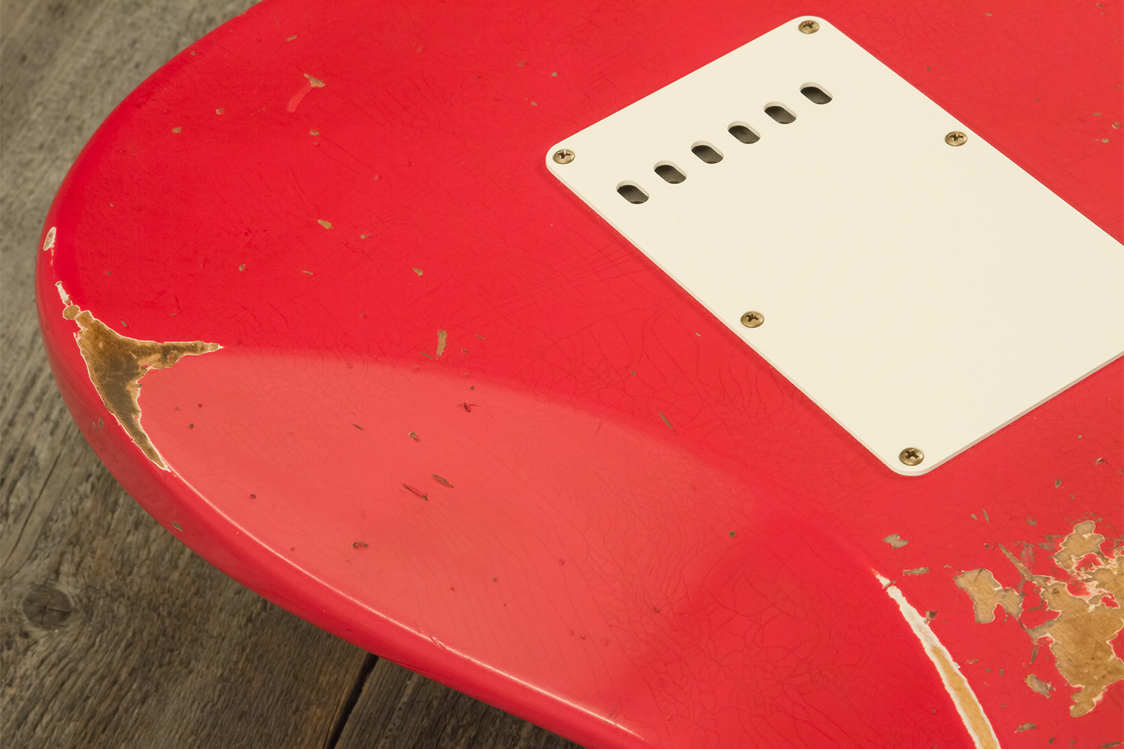 Fender Custom Shop Strat 1961 Masterbuilt K.mcmillin 3s Trem Abw #r132221 - Relic Fiesta Red - Elektrische gitaar in Strat vorm - Variation 11