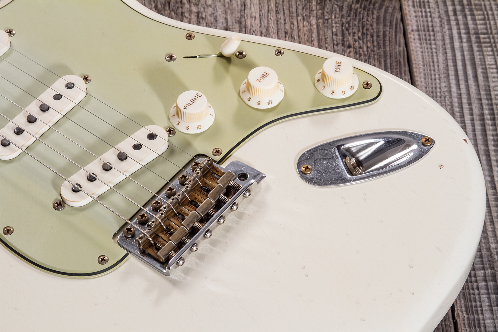 Fender Custom Shop Strat 1962/63 3s Trem Rw #cz565163 - Journeyman Relic Olympic White - Elektrische gitaar in Str-vorm - Variation 4
