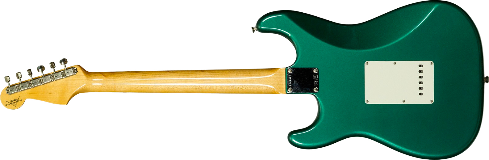 Fender Custom Shop Strat 1962 Vintage Custom 3s Trem Mn - Time Capsule Sherwood Green Metallic - Elektrische gitaar in Strat vorm - Variation 1