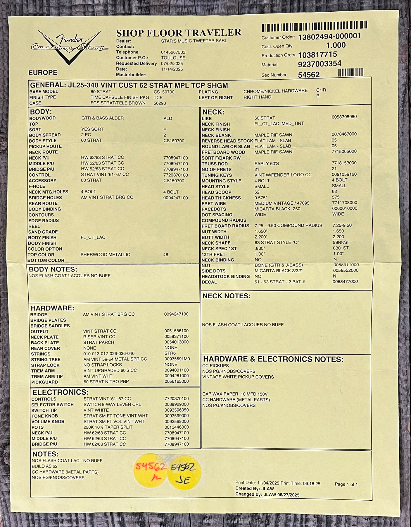 Fender Custom Shop Strat 1962 Vintage Custom 3s Trem Mn - Time Capsule Sherwood Green Metallic - Elektrische gitaar in Strat vorm - Variation 22