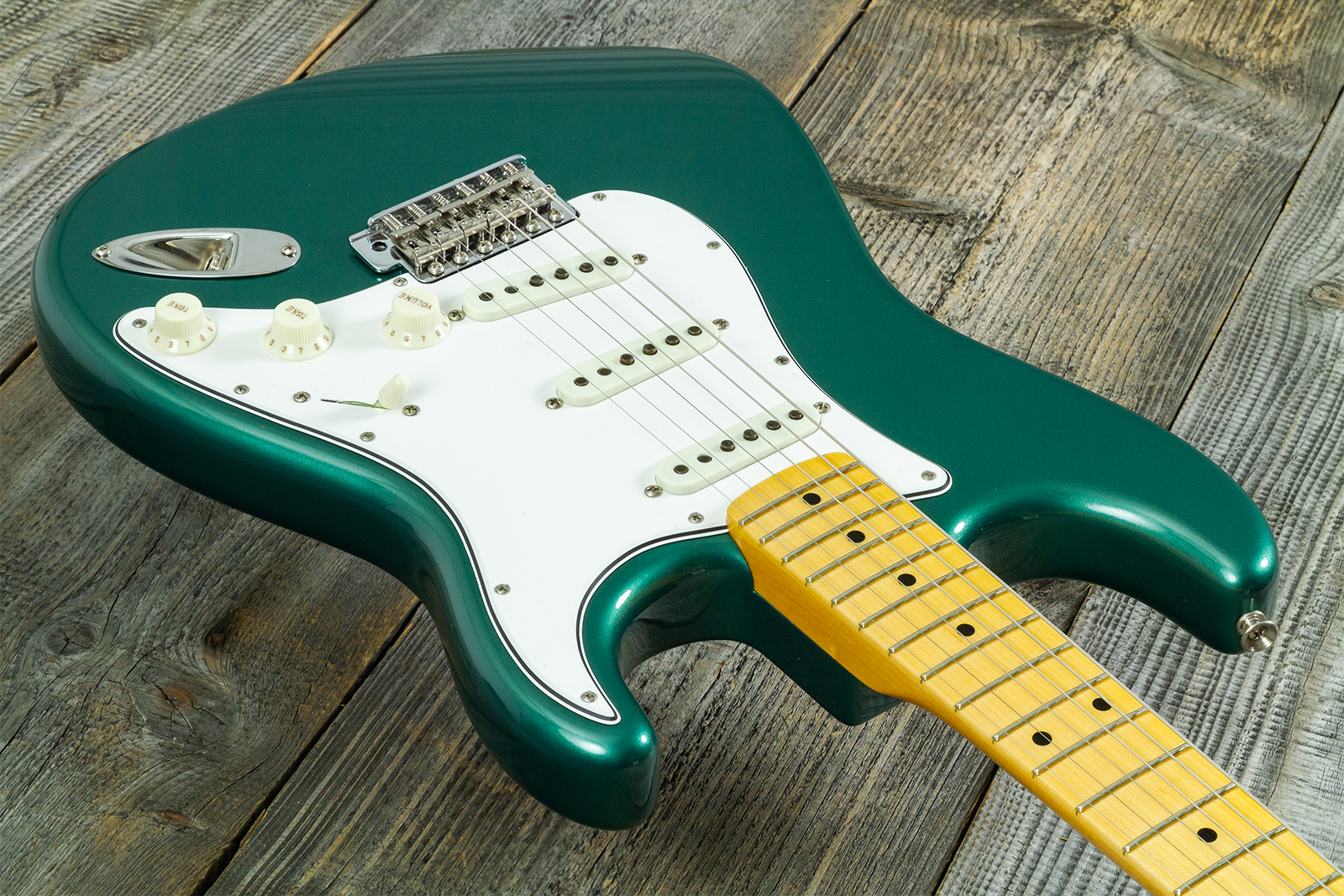 Fender Custom Shop Strat 1962 Vintage Custom 3s Trem Mn - Time Capsule Sherwood Green Metallic - Elektrische gitaar in Strat vorm - Variation 2