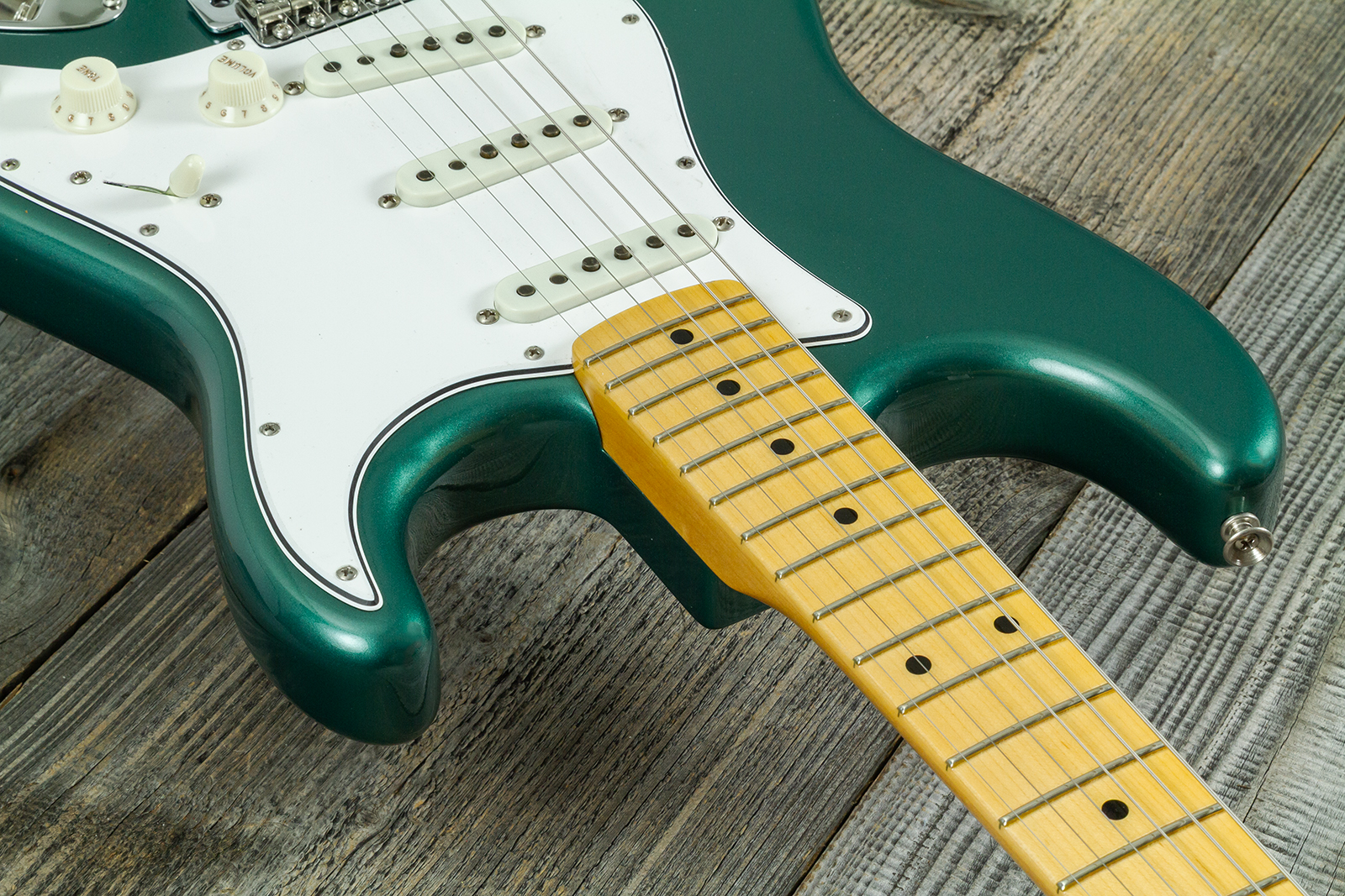 Fender Custom Shop Strat 1962 Vintage Custom 3s Trem Mn - Time Capsule Sherwood Green Metallic - Elektrische gitaar in Strat vorm - Variation 4