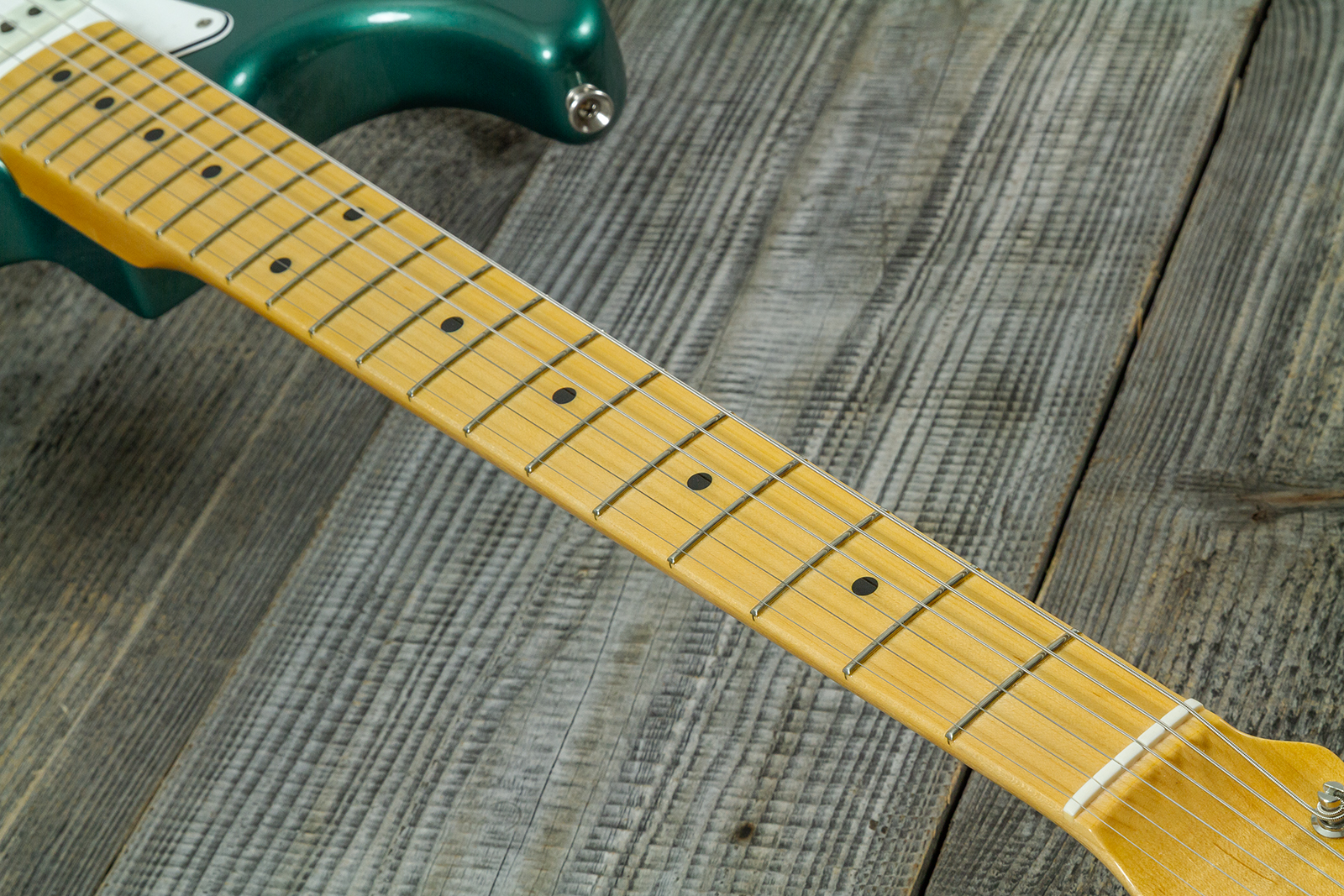 Fender Custom Shop Strat 1962 Vintage Custom 3s Trem Mn - Time Capsule Sherwood Green Metallic - Elektrische gitaar in Strat vorm - Variation 5