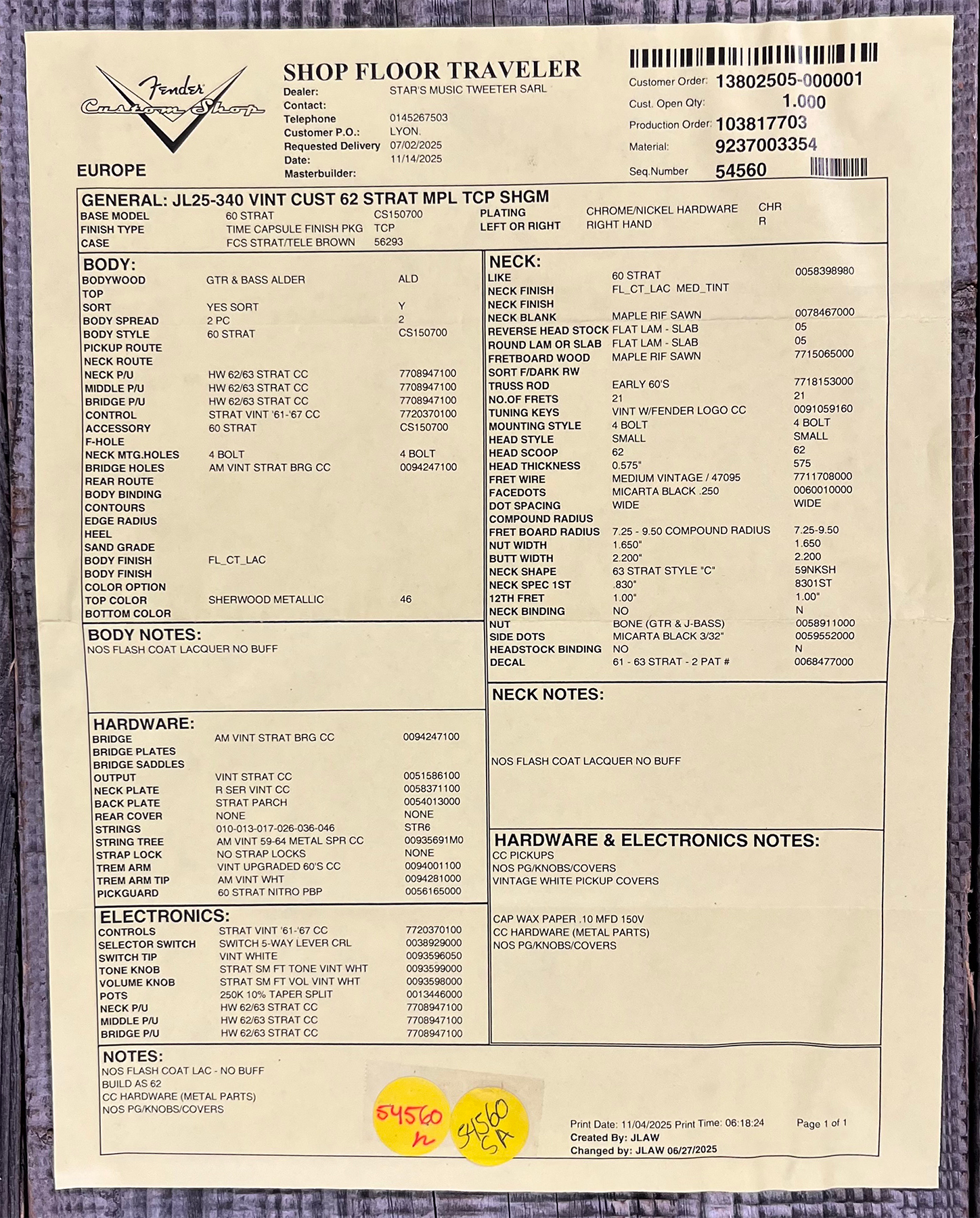 Fender Custom Shop Strat 1962 Vintage Custom 3s Trem Mn #r147972 - Time Capsule Sherwood Green Metallic - Elektrische gitaar in Strat vorm - Variation