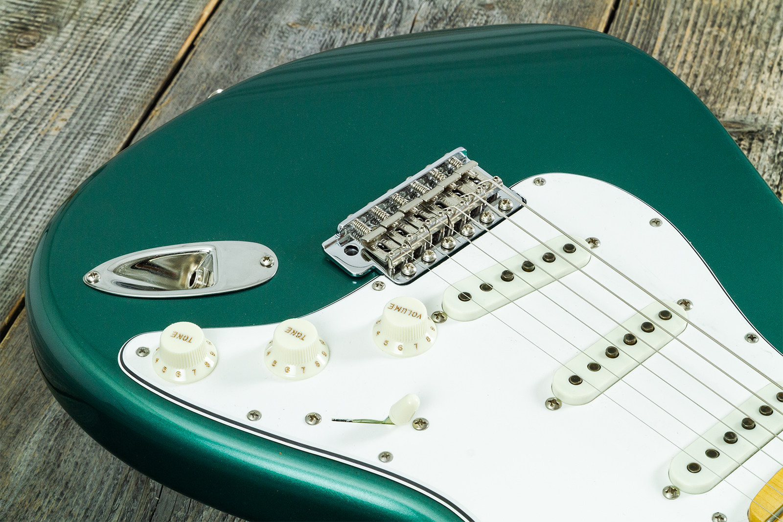 Fender Custom Shop Strat 1962 Vintage Custom 3s Trem Mn #r147972 - Time Capsule Sherwood Green Metallic - Elektrische gitaar in Strat vorm - Variation