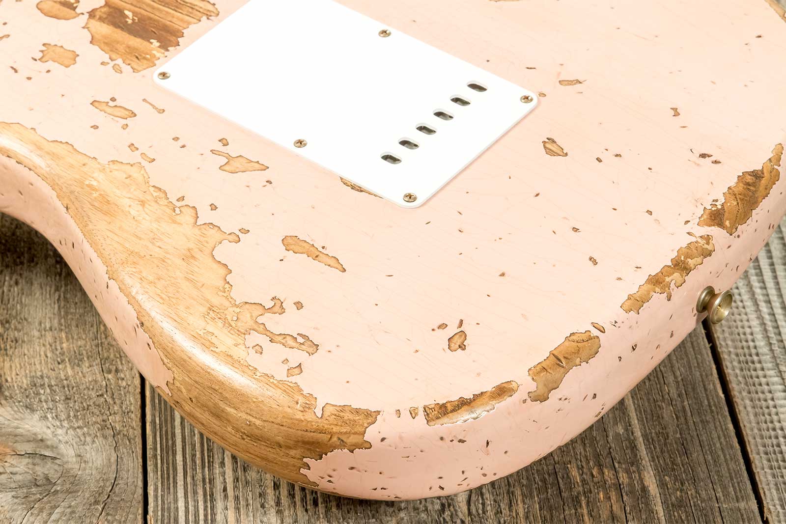 Fender Custom Shop Strat 1963 3s Trem Rw #r136150 - Super Heavy Relic Shell Pink - Elektrische gitaar in Strat vorm - Variation 7