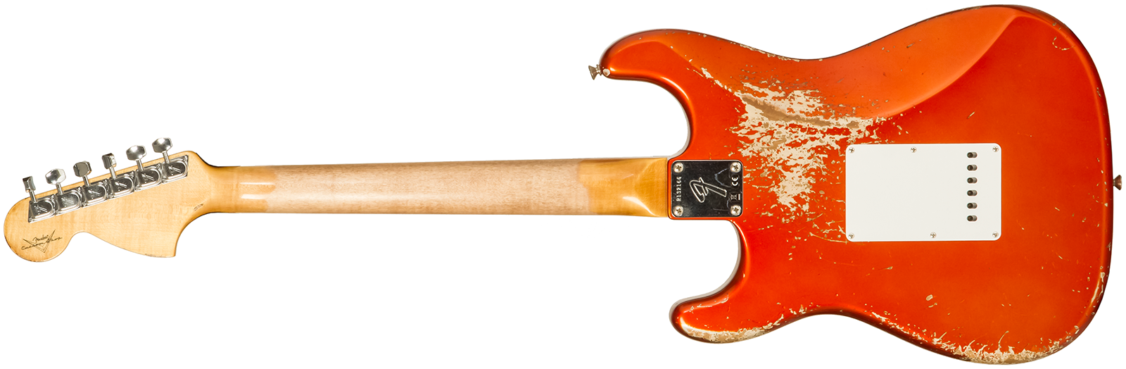 Fender Custom Shop Strat 1969 3s Trem Rw #r132166 - Heavy Relic Candy Tangerine - Elektrische gitaar in Str-vorm - Variation 1