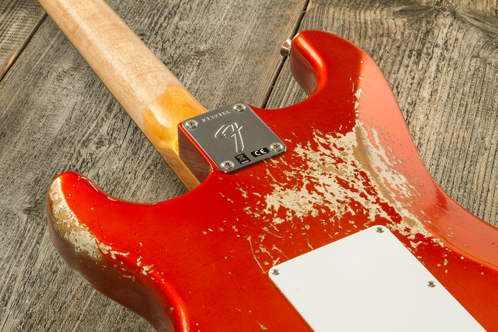 Fender Custom Shop Strat 1969 3s Trem Rw #r132166 - Heavy Relic Candy Tangerine - Elektrische gitaar in Str-vorm - Variation 8