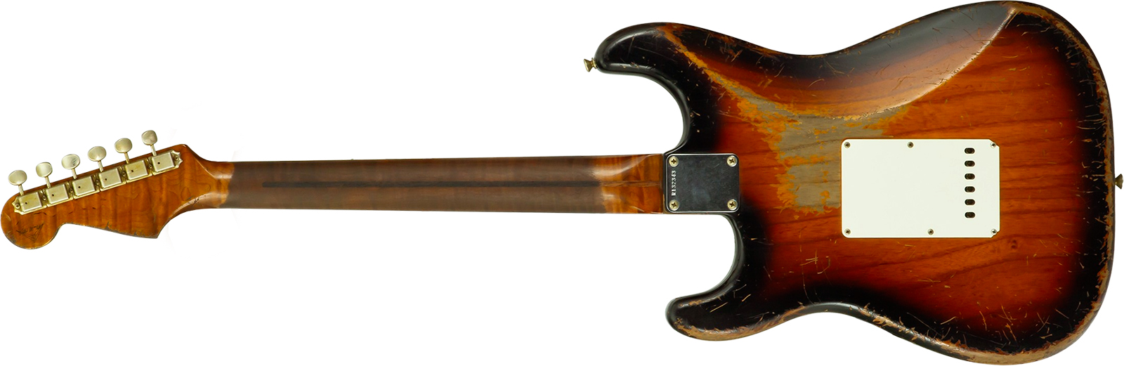 Fender Custom Shop Strat 50s Mb A.macnutt 3s Trem Rw #r132343 - Heavy Relic 2-color Sunburst - Elektrische gitaar in Strat vorm - Variation 9
