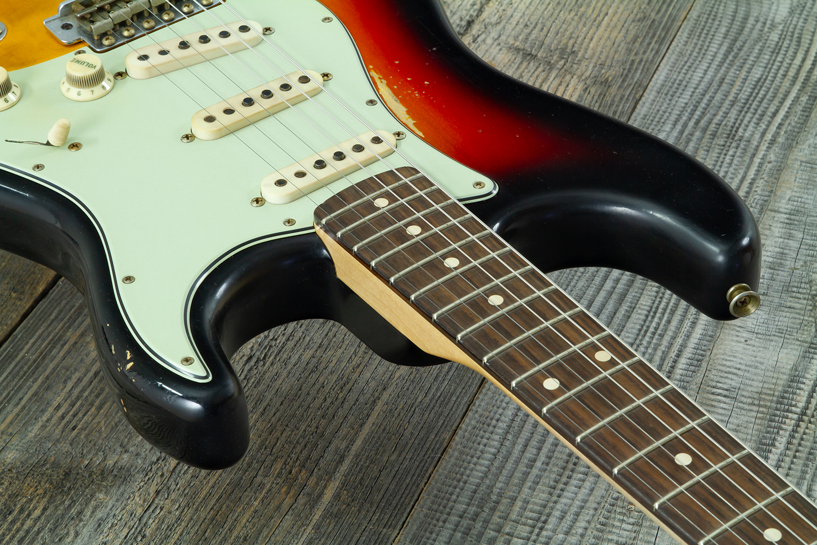 Fender Custom Shop Strat 60s Mb A.hicks 3s Trem Rw #4681 #ah0416 - Relic 3-color Sunburst - Elektrische gitaar in Strat vorm - Variation 5