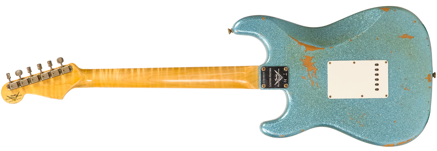 Fender Custom Shop Strat 1965 Ltd Usa Rw #cz548544 - Relic Daphne Blue Sparkle - Elektrische gitaar in Str-vorm - Variation 1