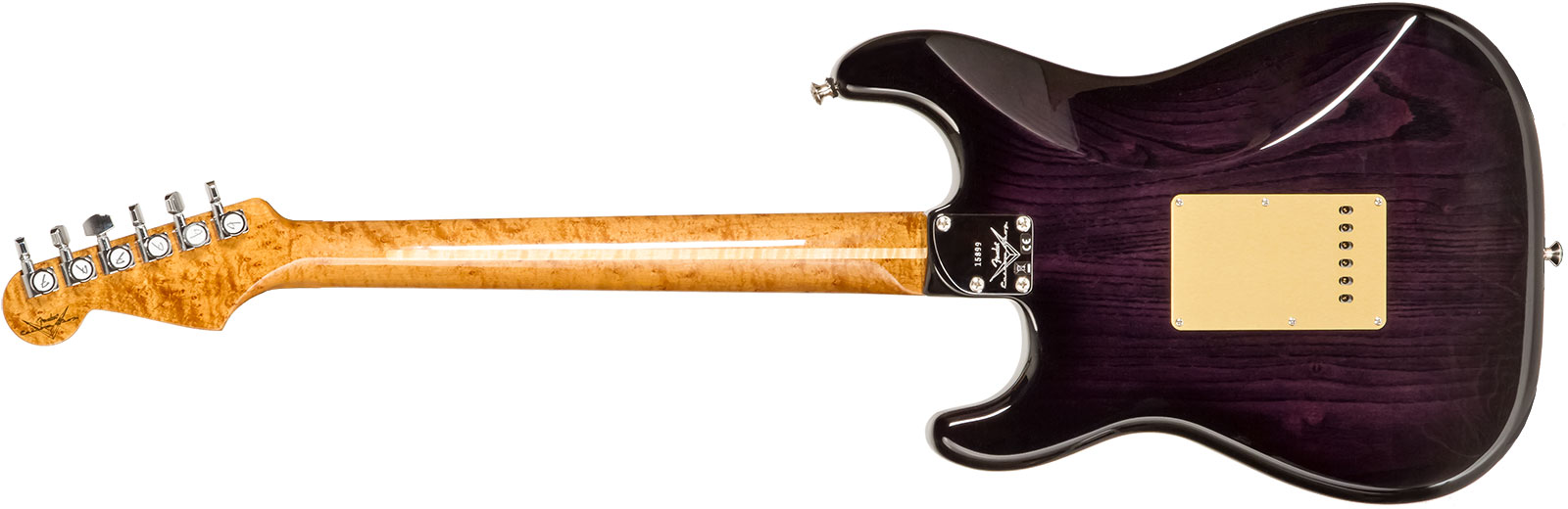 Fender Custom Shop Strat American Custom 3s Trem Mn #xn15899 - Nos Ebony Transparent - Elektrische gitaar in Str-vorm - Variation 1