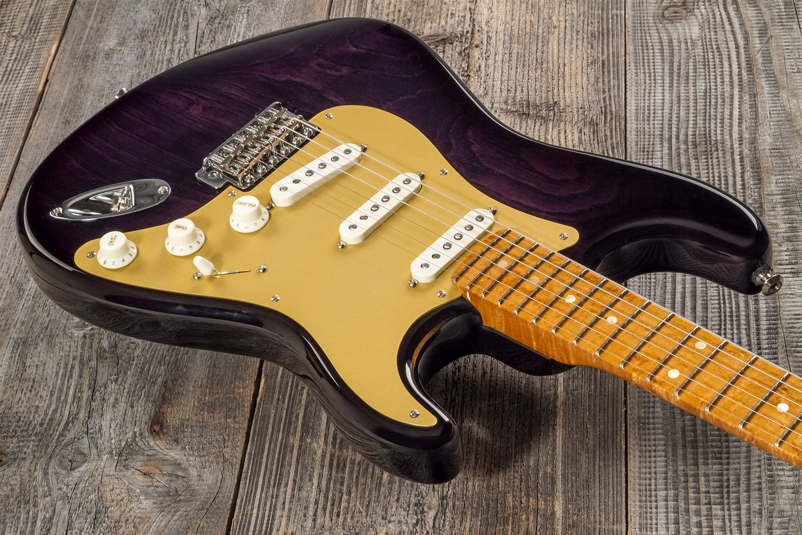 Fender Custom Shop Strat American Custom 3s Trem Mn #xn15899 - Nos Ebony Transparent - Elektrische gitaar in Str-vorm - Variation 2