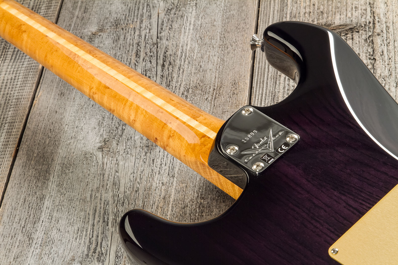 Fender Custom Shop Strat American Custom 3s Trem Mn #xn15899 - Nos Ebony Transparent - Elektrische gitaar in Str-vorm - Variation 6