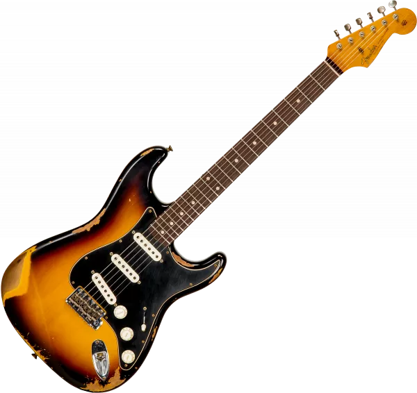 Solid body elektrische gitaar Fender Custom Shop Dual-Mag II Stratocaster Ltd #CZ563967 - Heavy relic 3-color sunburst
