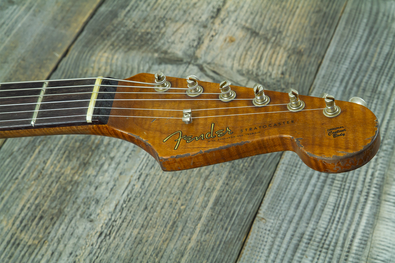 Fender Custom Shop Strat Late 1959 Mb A.macnutt 3s Trem Rw #r147577 - Heavy Relic 2-color Sunburst - Elektrische gitaar in Strat vorm - Variation 15