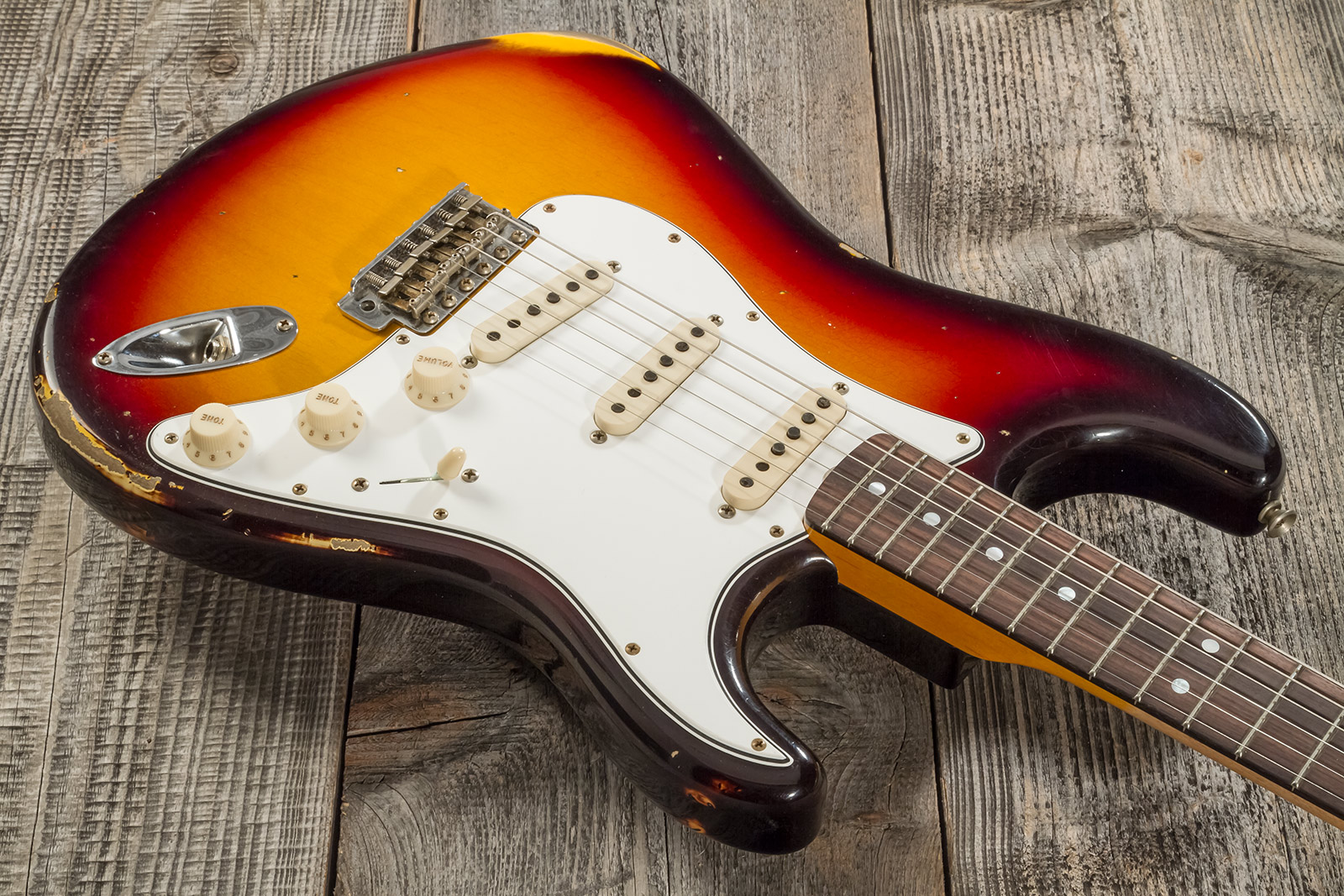 Fender Custom Shop Strat Late 1964 3s Trem Rw #cz569756 - Relic Target 3-color Sunburst - Elektrische gitaar in Str-vorm - Variation 2