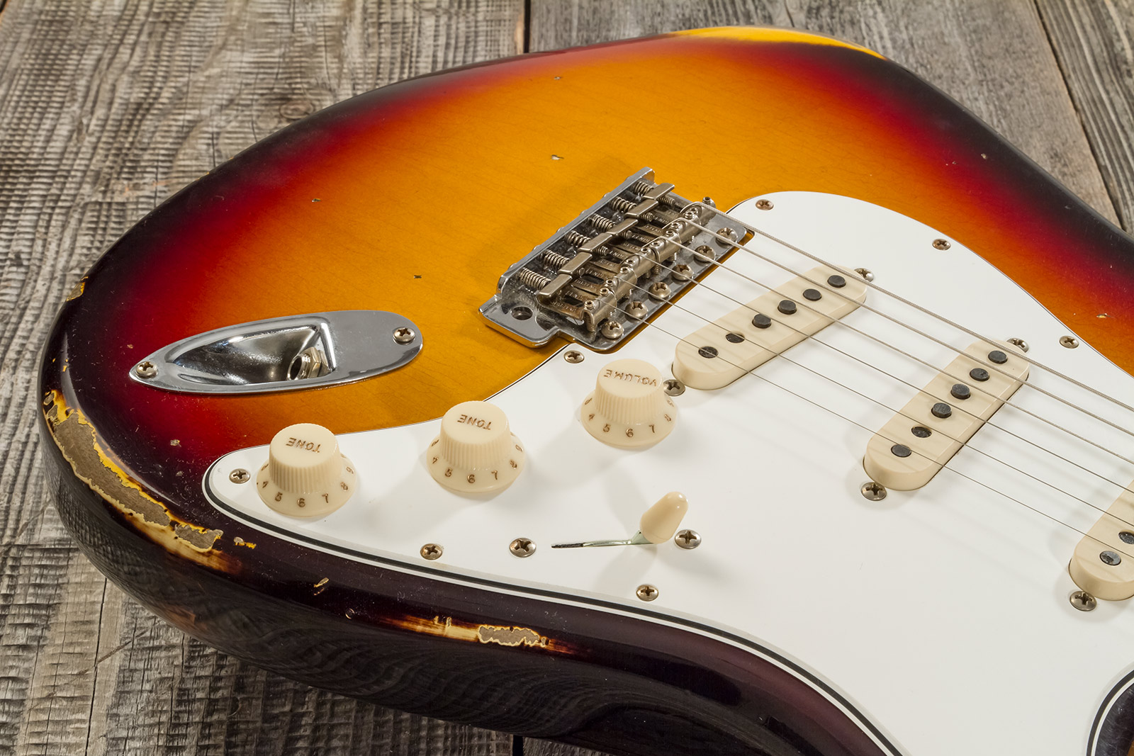 Fender Custom Shop Strat Late 1964 3s Trem Rw #cz569756 - Relic Target 3-color Sunburst - Elektrische gitaar in Str-vorm - Variation 3
