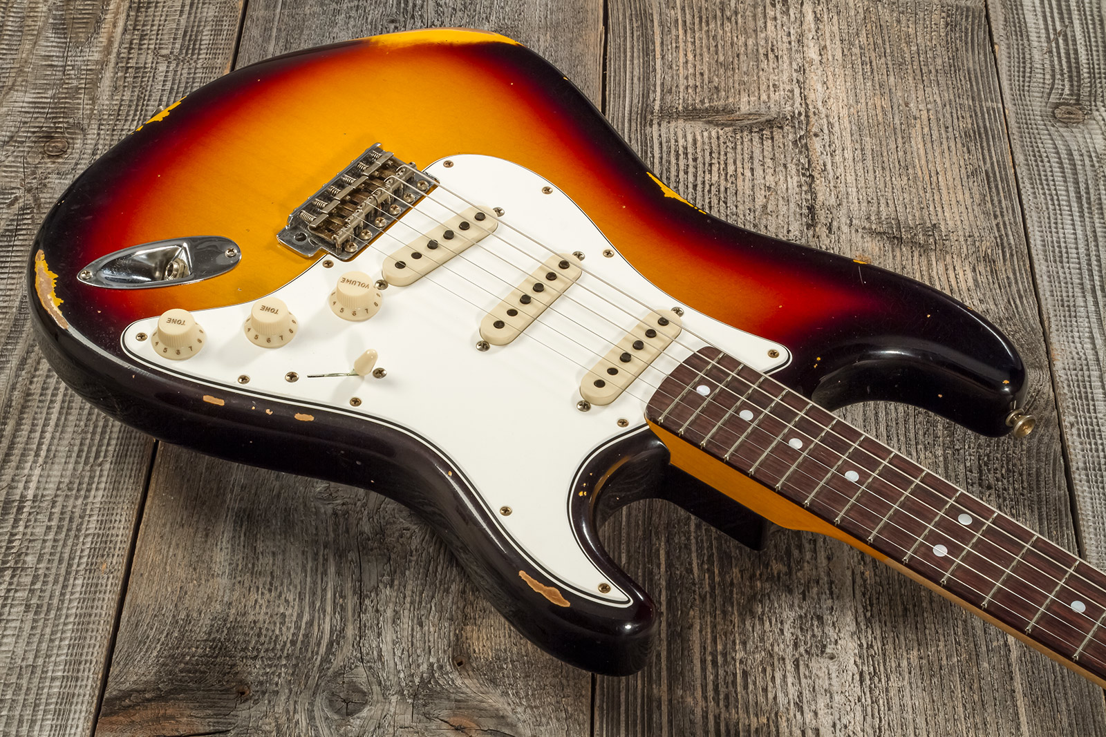 Fender Custom Shop Strat Late 1964 3s Trem Rw #cz569925 - Relic Target 3-color Sunburst - Elektrische gitaar in Str-vorm - Variation 2