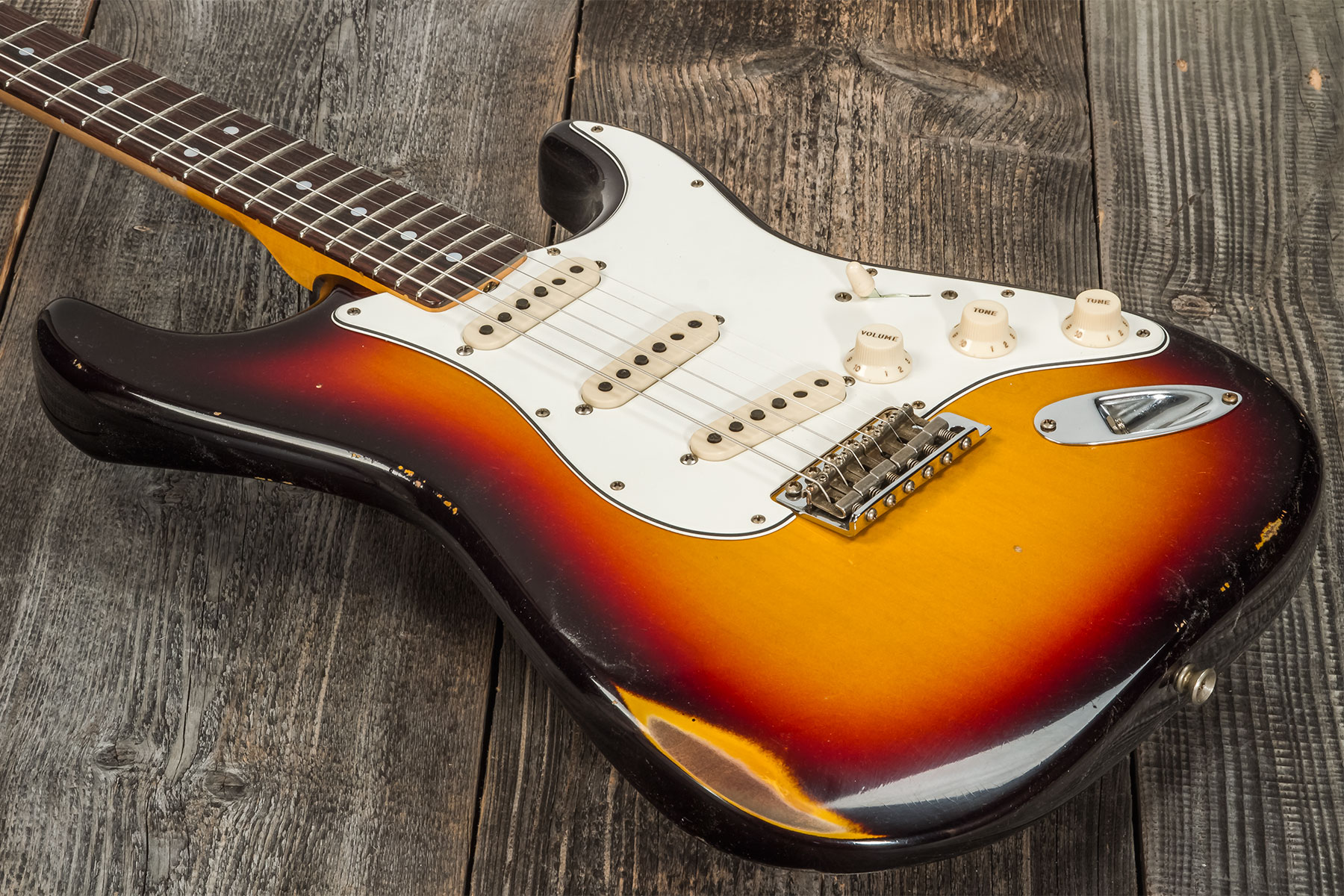 Fender Custom Shop Strat Late 64 3s Trem Rw #cz568169 - Relic Target 3-color Sunburst - Elektrische gitaar in Str-vorm - Variation 3