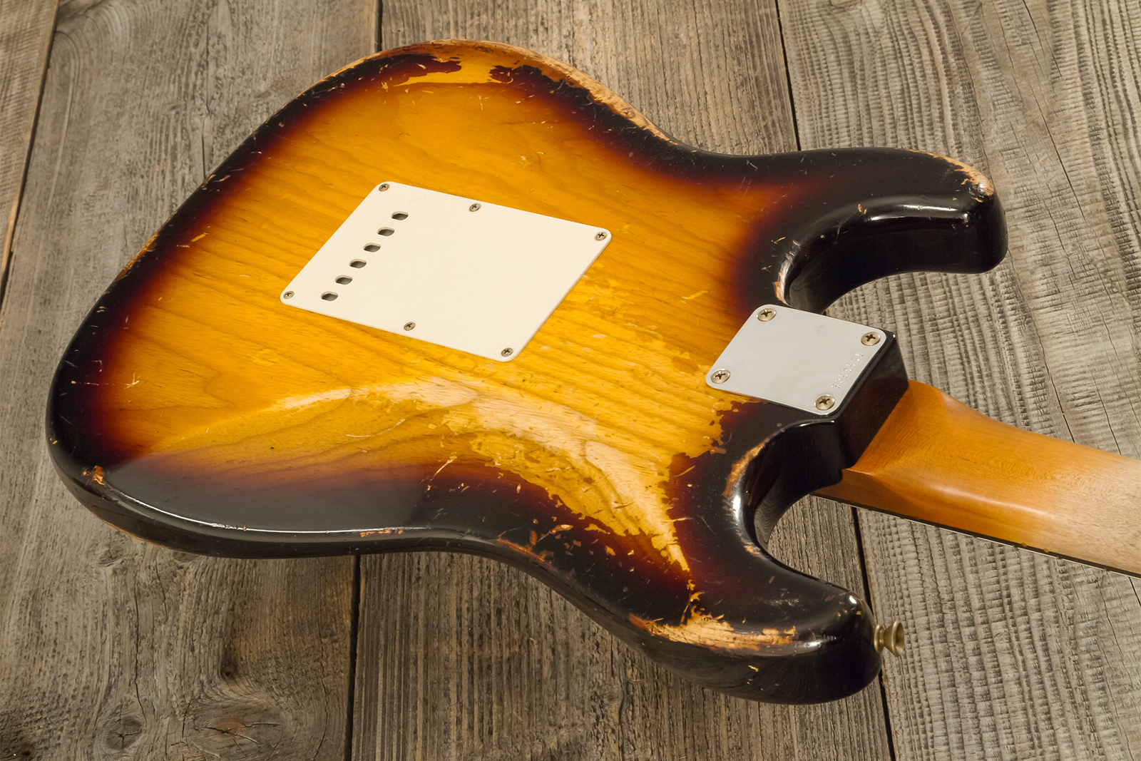 Fender Custom Shop Strat Masterbuilt L.perry 3s Trem Rw #r132309 - Heavy Relic 2-color Sunburst - Elektrische gitaar in Strat vorm - Variation 11