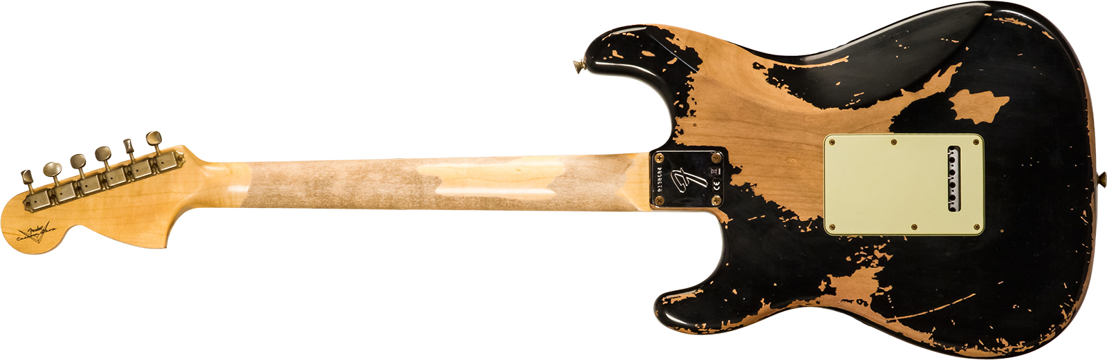 Fender Custom Shop Strat Michael Landau 1968 Signature Trem 3s #r138684 - Relic Black - Elektrische gitaar in Strat vorm - Variation 1