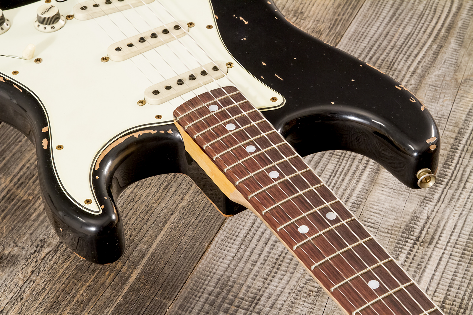 Fender Custom Shop Strat Michael Landau 1968 Signature Trem 3s #r138684 - Relic Black - Elektrische gitaar in Strat vorm - Variation 4