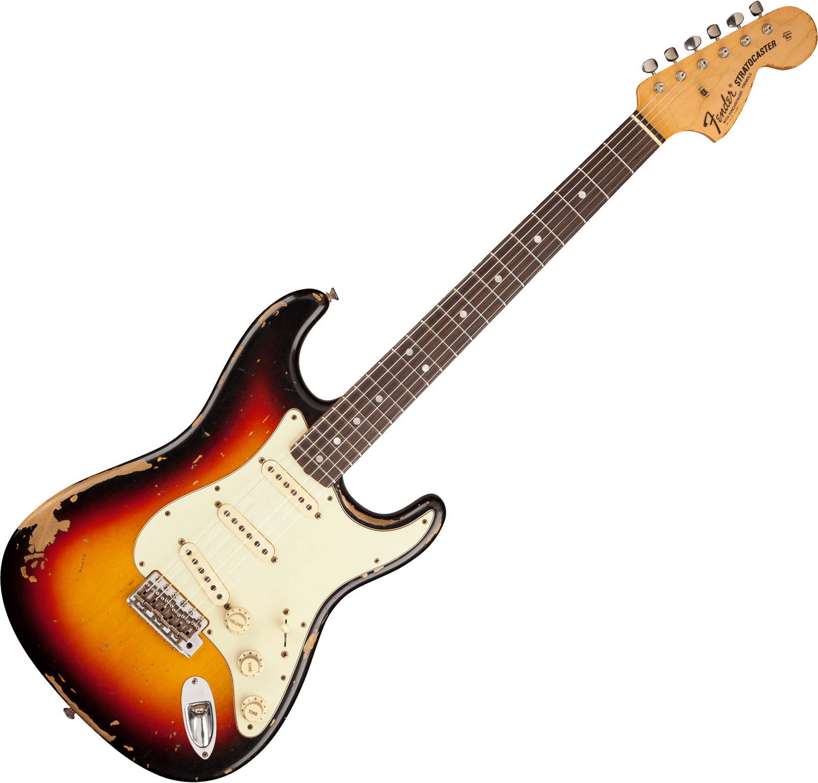 Fender Custom Shop Strat Michael Landau 1968 Trem 3s - Relic Bleached 3-color Sunburst - Elektrische gitaar in Strat vorm - Variation 1