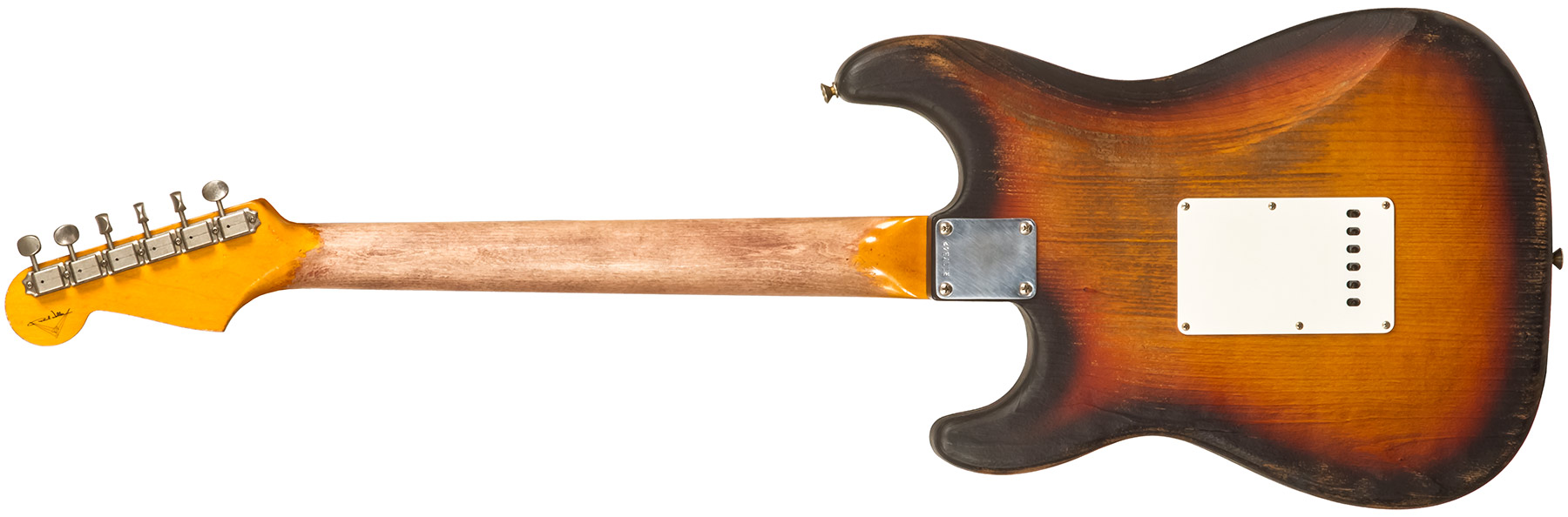 Fender Custom Shop Strat Sandblasted Masterbuilt P.walker #r117542 - Heavy Relic 3-color Sunburst - Elektrische gitaar in Str-vorm - Variation 1