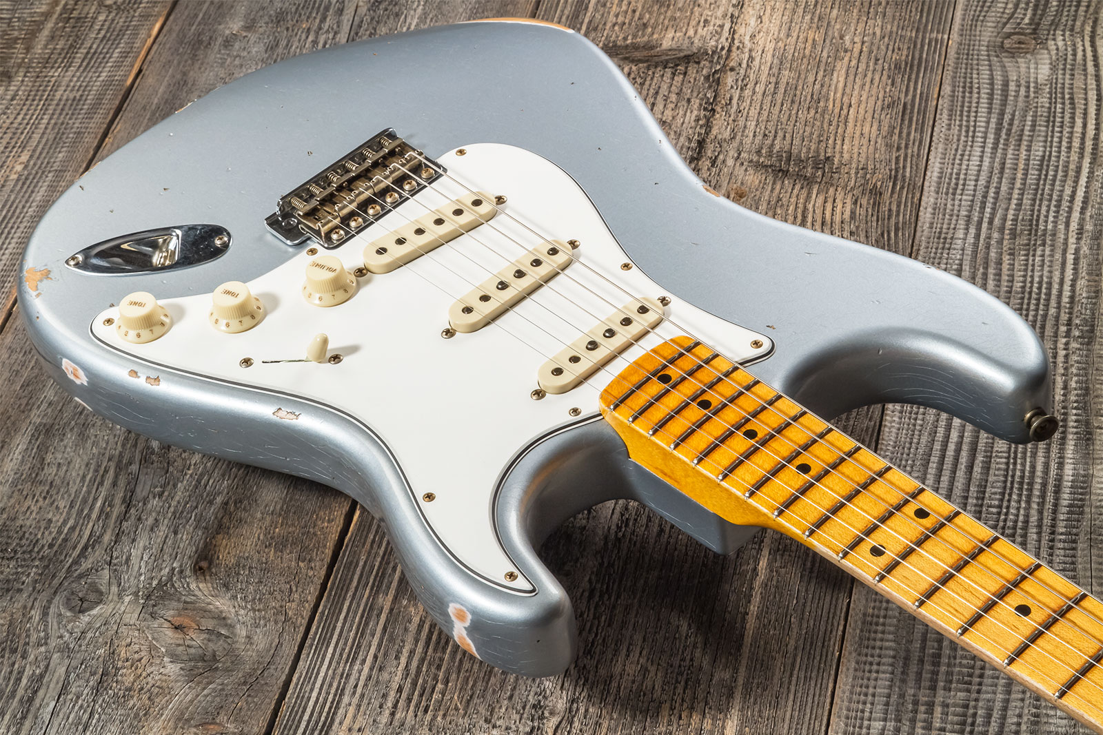 Fender Custom Shop Strat Tomatillo Special 3s Trem Mn #cz571096 - Relic Aged Ice Blue Metallic - Elektrische gitaar in Str-vorm - Variation 2