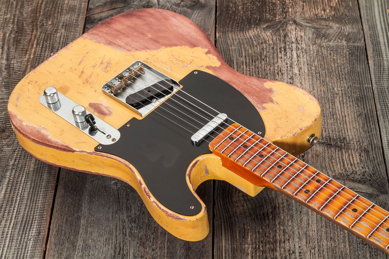Fender Custom Shop Tele 1952 2s Ht Mn #128066 - Super Heavy Relic Nocaster Blonde - Televorm elektrische gitaar - Variation 3