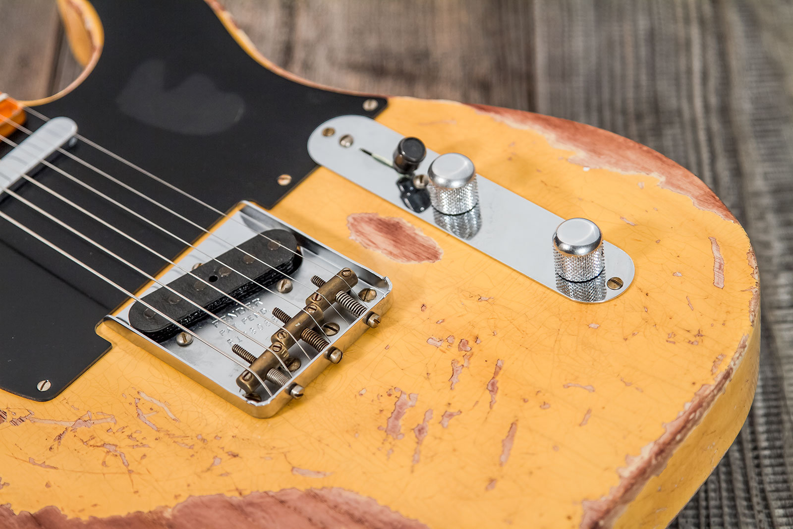 Fender Custom Shop Tele 1952 2s Ht Mn #128066 - Super Heavy Relic Nocaster Blonde - Televorm elektrische gitaar - Variation 6