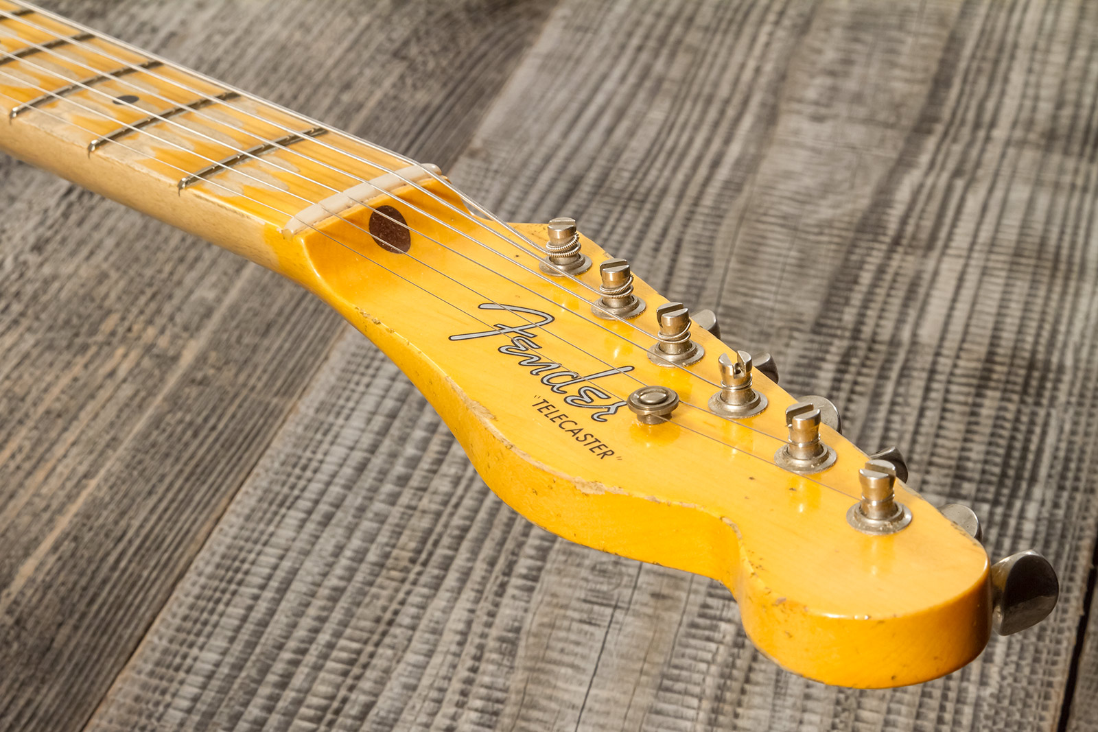 Fender Custom Shop Tele 1952 2s Ht Mn #r131281 - Heavy Relic Aged Nocaster Blonde - Televorm elektrische gitaar - Variation 9