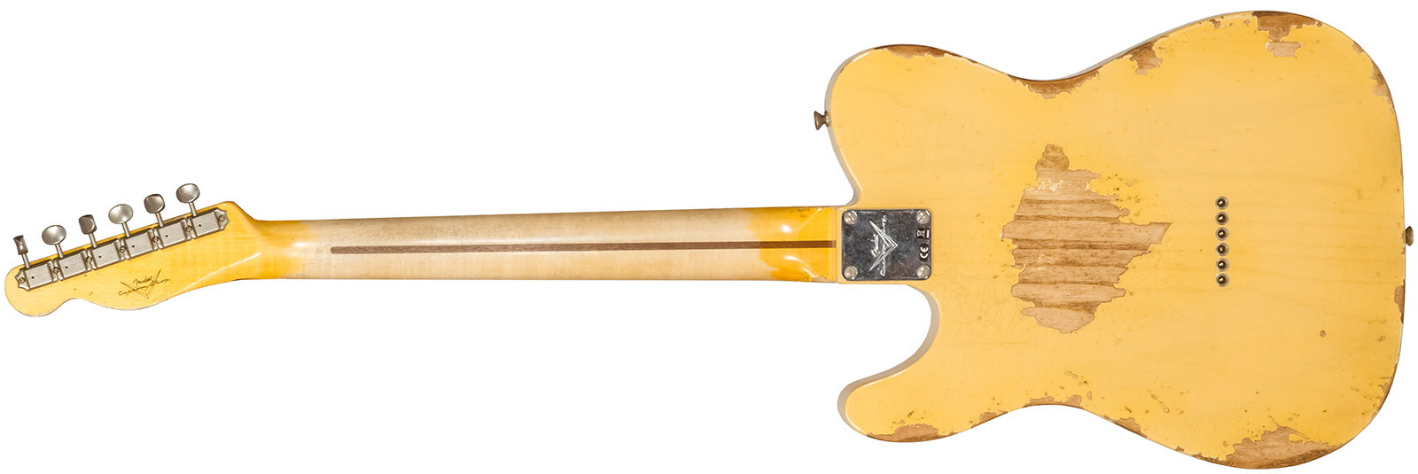Fender Custom Shop Tele 1952 2s Ht Mn #r131281 - Heavy Relic Aged Nocaster Blonde - Televorm elektrische gitaar - Variation 1