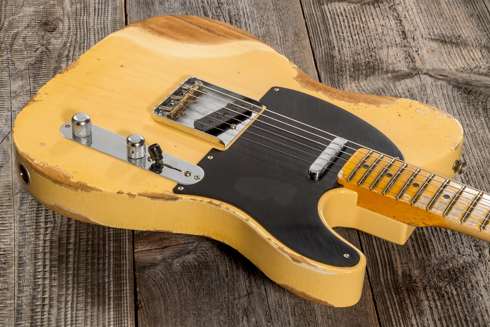 Fender Custom Shop Tele 1952 2s Ht Mn #r131281 - Heavy Relic Aged Nocaster Blonde - Televorm elektrische gitaar - Variation 2